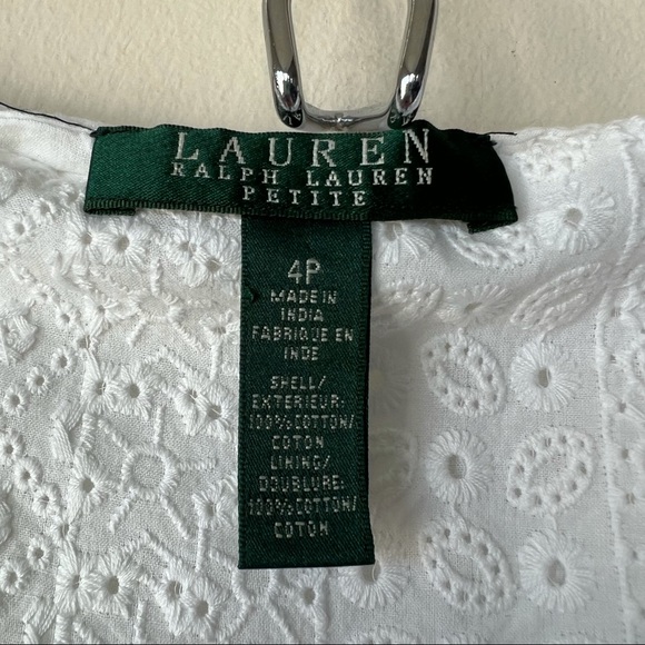 Lauren Ralph Lauren NWT Vintage Dead Stock Embroidered Skirt White Size Petite 4 - Picture 6 of 7